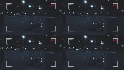 数字记录相机在市中心城区在夜间系列-停车场版本高清在线视频素材下载