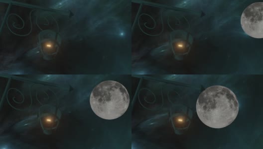月圆之夜指路明灯高清在线视频素材下载