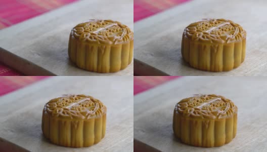 月饼，一种中国传统的中秋节糕点高清在线视频素材下载