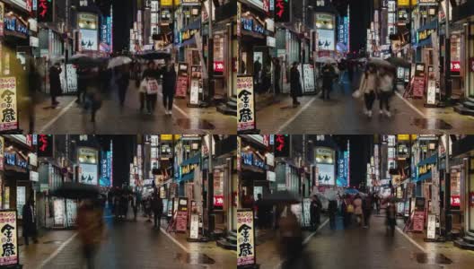 东京，日本，时光流逝——新宿夜行步行街高清在线视频素材下载