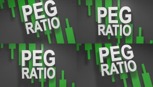 PEG市盈率增长3D标题动画股票市场高清在线视频素材下载