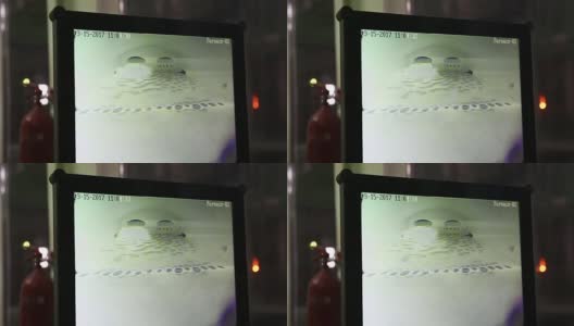 玻璃厂熔化炉中熔融玻璃的监测高清在线视频素材下载