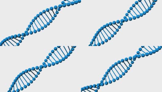 DNA分子在白色背景上旋转分离。三维渲染高清在线视频素材下载