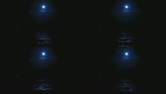 28、满月的光倒映在海水里，满月在海里高清在线视频素材下载