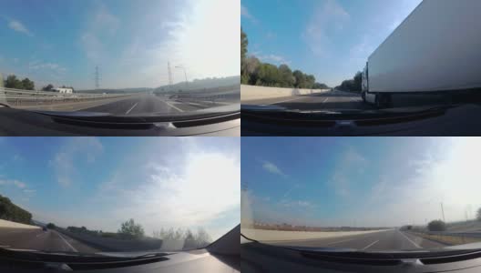 西班牙加泰罗尼亚AP7高速公路的POV坍塌。高清在线视频素材下载