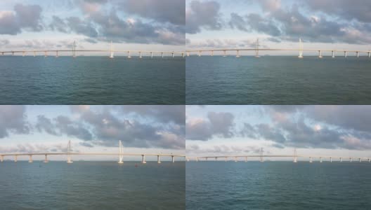 港珠澳大桥鸟瞰图高清在线视频素材下载