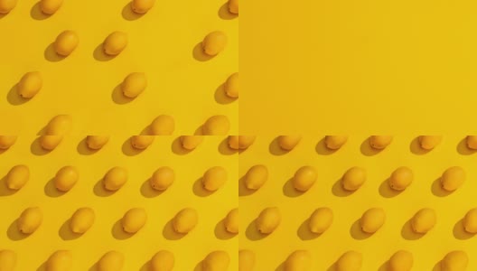 停止运动收集柠檬在黄色的背景。高清在线视频素材下载