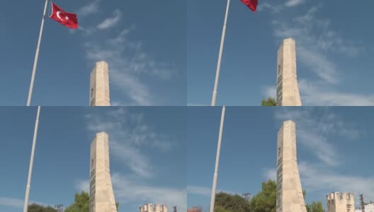 从Canakkale的Seddulbahir纪念碑俯瞰。Canakkale /土耳其09/19/2013高清在线视频素材下载