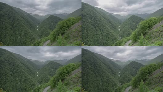 高加索山脉史诗般的时光流逝白种人的美丽自然格鲁吉亚文化高清在线视频素材下载