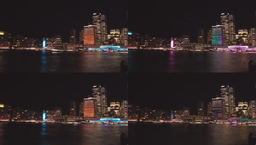 悉尼城市建筑天际线夜晚时光流逝生动的节日高清在线视频素材下载