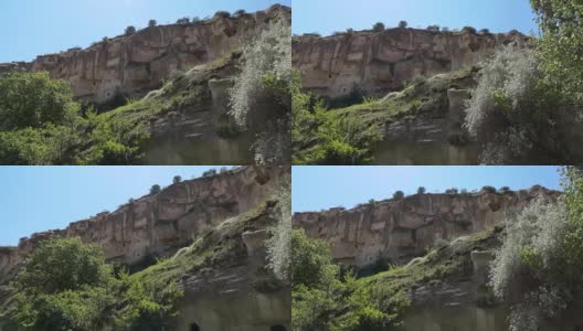 高清fooage。鸽子住在岩石里。手持相机高清在线视频素材下载