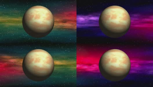 金星在太空星云的背景上高清在线视频素材下载