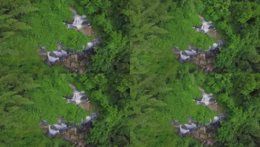 泰国美丽瀑布鸟瞰图高清在线视频素材下载
