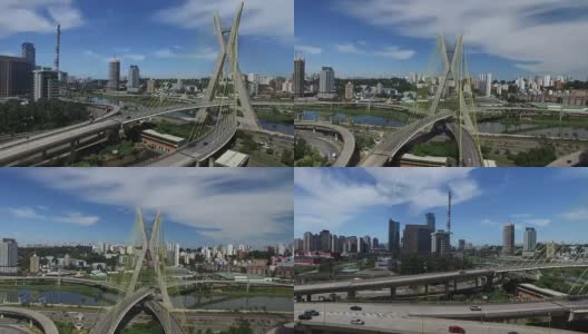 巴西圣保罗的Estaiada桥高清在线视频素材下载