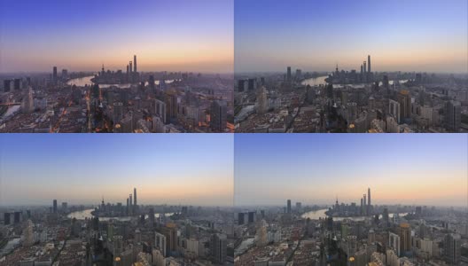 上海天际线和城市景观的时空变化高清在线视频素材下载