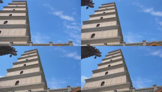 中国西安大慈恩寺的大雁塔高清在线视频素材下载