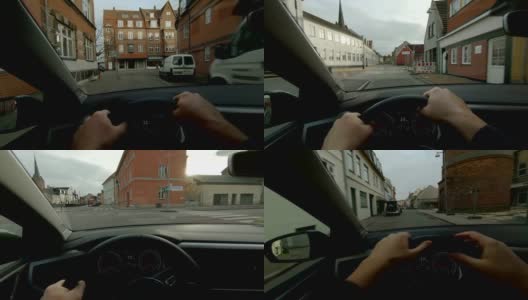 纳斯科夫·洛兰POV人车辆日驾驶方向盘汽车仪表盘高清在线视频素材下载