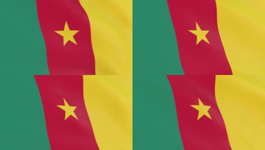 喀麦隆的旗帜循环高清在线视频素材下载