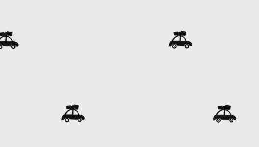 动画汽车与行李驾驶。黑色老爷车从左边开过来。毛圈的视频。汽车旅行概念。有趣的旅行。平面矢量插图孤立在白色背景。高清在线视频素材下载