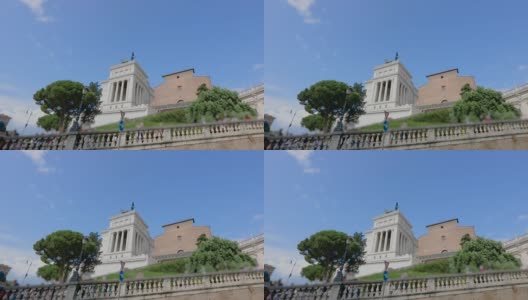 Victor Emmanuel II纪念碑侧视图。意大利罗马研究所高清在线视频素材下载