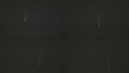 2020年7月18日。夜空中的Neowise C2020F3彗星。自然夜空背景。FullHD间隔拍摄高清在线视频素材下载