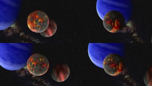 熔岩卫星和行星高清在线视频素材下载