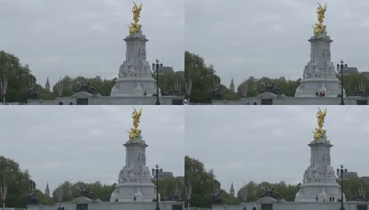 维多利亚女王纪念碑和大本钟高清在线视频素材下载