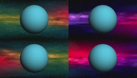 天王星在太空星云背景上高清在线视频素材下载