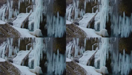 冰瀑与河流一样的电影画面效果高清在线视频素材下载