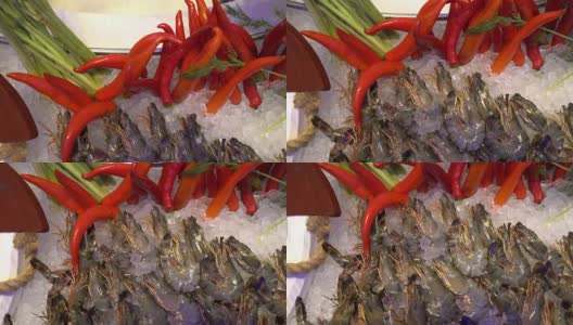 鹤拍:自助餐里的新鲜海鲜篮高清在线视频素材下载