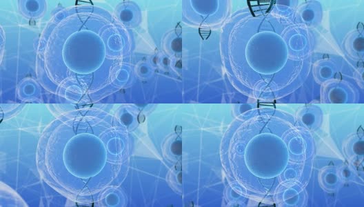 人类胚胎干细胞分子生物化学研究技术3D渲染高清在线视频素材下载