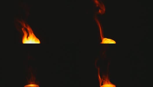 红色烟雾火焰孤立的黑色背景高清在线视频素材下载