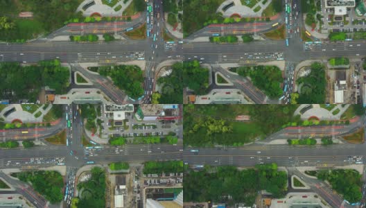 白天时间深圳市区交通街道高空俯视图4k中国高清在线视频素材下载
