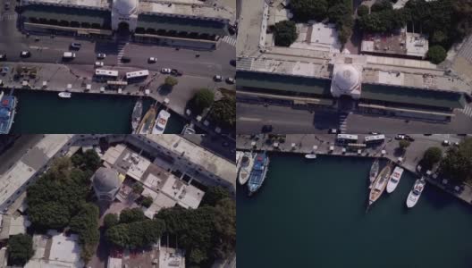 无人机拍摄的希腊罗兹镇上空高清在线视频素材下载