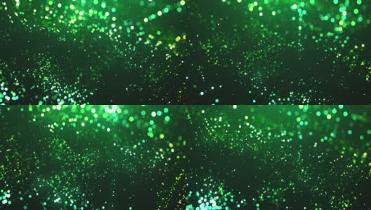 慢动作中的散焦粒子-绿色-抽象背景动画-可循环高清在线视频素材下载