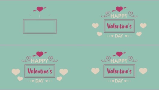 用箭头和心写的卡片祝你情人节快乐高清在线视频素材下载
