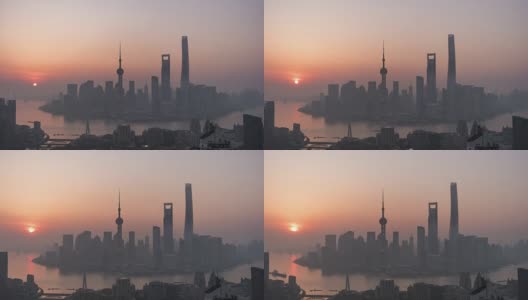 T/L ZI Shanghai Sunrise /上海，中国高清在线视频素材下载