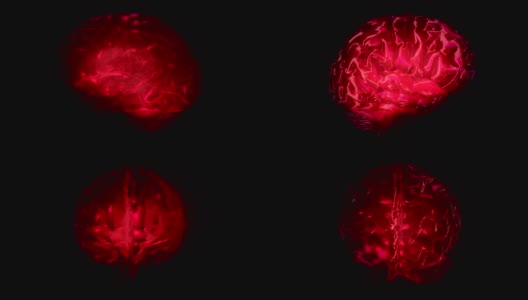 人脑循环旋转的计算机模型。带有alpha通道的动画高清在线视频素材下载