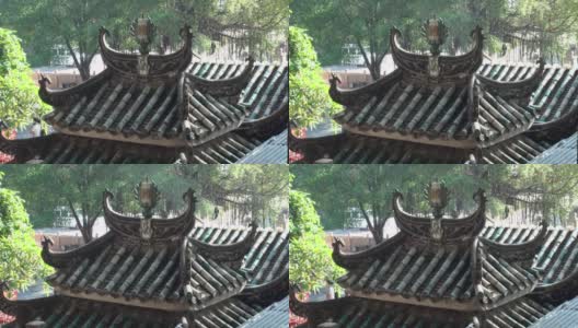 澳门最古老的寺院妈祖庙的屋顶高清在线视频素材下载