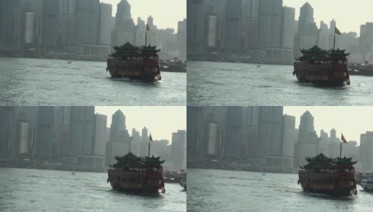 传统渡轮，香港海港高清在线视频素材下载