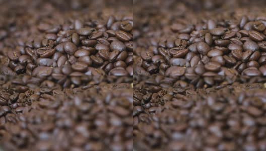 变焦镜头:4K咖啡豆特写高清在线视频素材下载