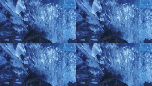 冰岛冰洞的水正在融化高清在线视频素材下载