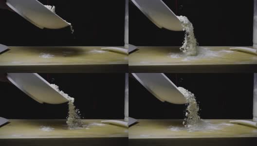 慢镜头面粉从碗里倒出来高清在线视频素材下载