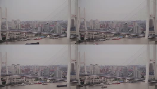 中国上海南浦螺旋上交通的时间流逝高清在线视频素材下载