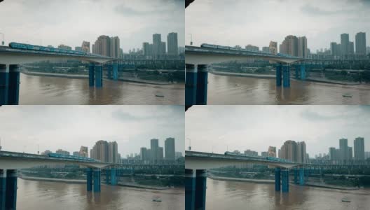 中国重庆嘉陵江大桥。高清在线视频素材下载