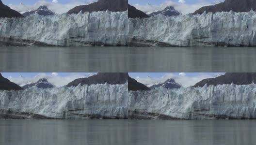 玛格丽冰川在阿拉斯加冰川湾的一个阳光明媚的日子。高清在线视频素材下载