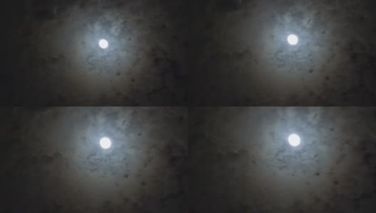 云在满月的夜晚飘过高清在线视频素材下载