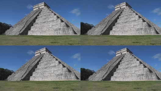 墨西哥奇琴伊察的库库尔坎埃尔卡斯蒂略玛雅金字塔。高清在线视频素材下载