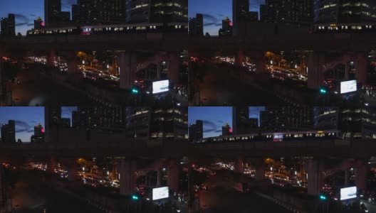 城市里的火车和摩天大楼高清在线视频素材下载