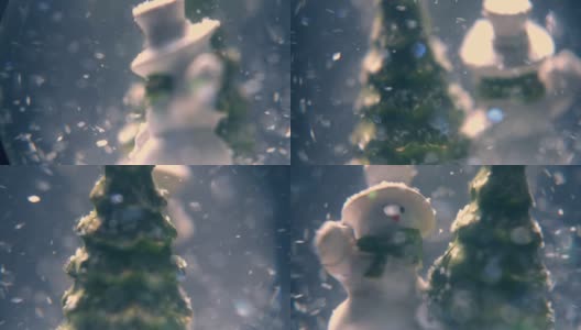 圣诞雪球慢镜头，特写高清在线视频素材下载